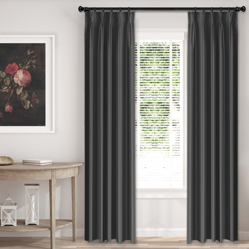 Velvet Room Darkening Curtain Pair, 40" x 108" , Gray