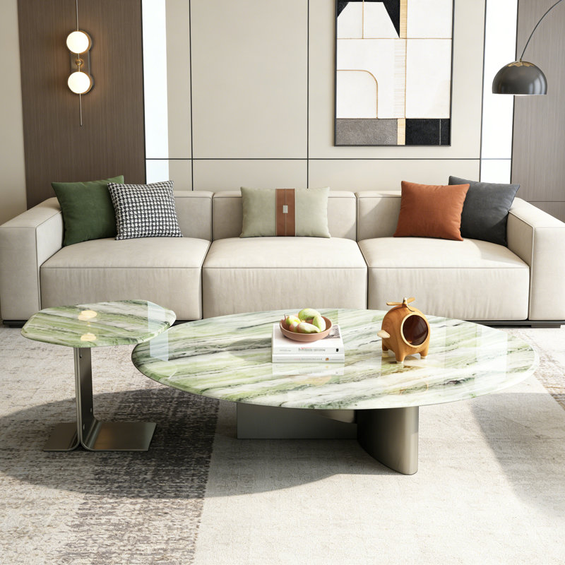 Table basse Mahesh 2 Bunching Tables, H 15 po x L 63 po x l 31,5 po, Vert