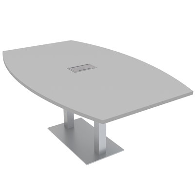 Table de conférence en forme de bateau avec base en métal double | Unité électrique