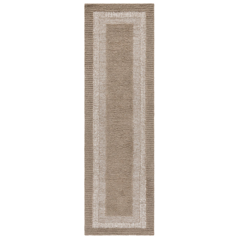 Tapis brun / ivoire Jorddy 806, Tapis de couloir 2 pi 3 po x 8 pi