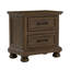 Table de chevet 2 tiroirs brun foncé avec port USB