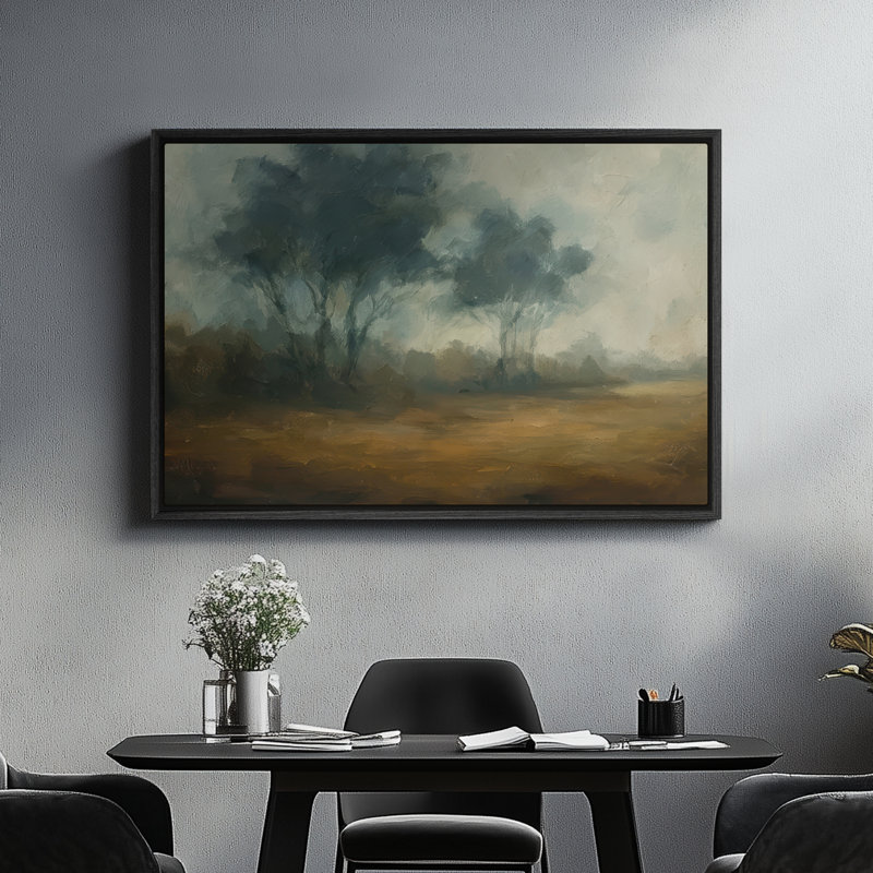 Art mural encadré, impressions murales abstraites rétro pour chambre à coucher - 24 po x 36 po, Noir