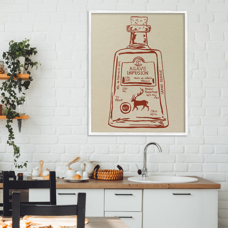 Giclée encadrée d'essence de liqueur simple, design par Melissa Wang, H 30 po x l 24 po