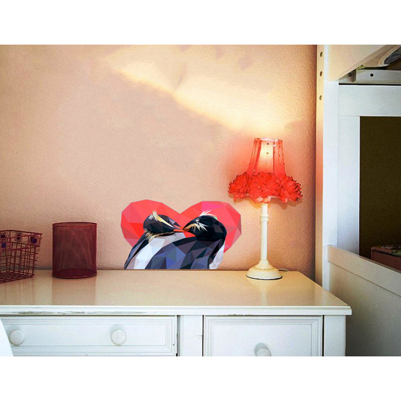 Décalcomanie murale pingouin polygonale, H 10 po x l 14 po