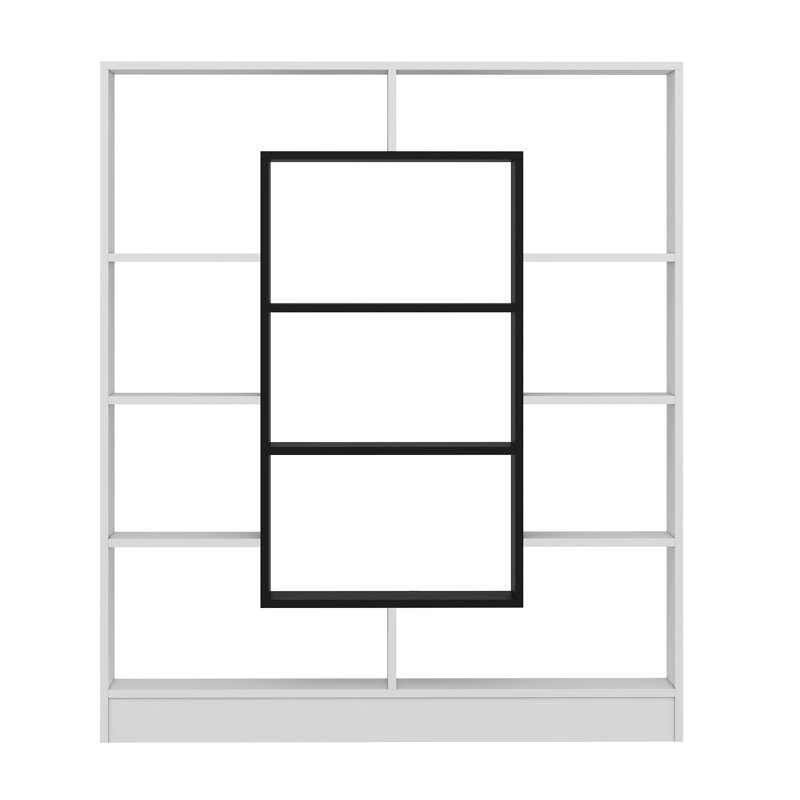 Cilegon 141.8cm H x 130cm W Bookcase, White/Black