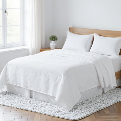 Drap double en lin blanc