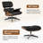Leather Swivel Accent Chair With Ottoman-1160804679