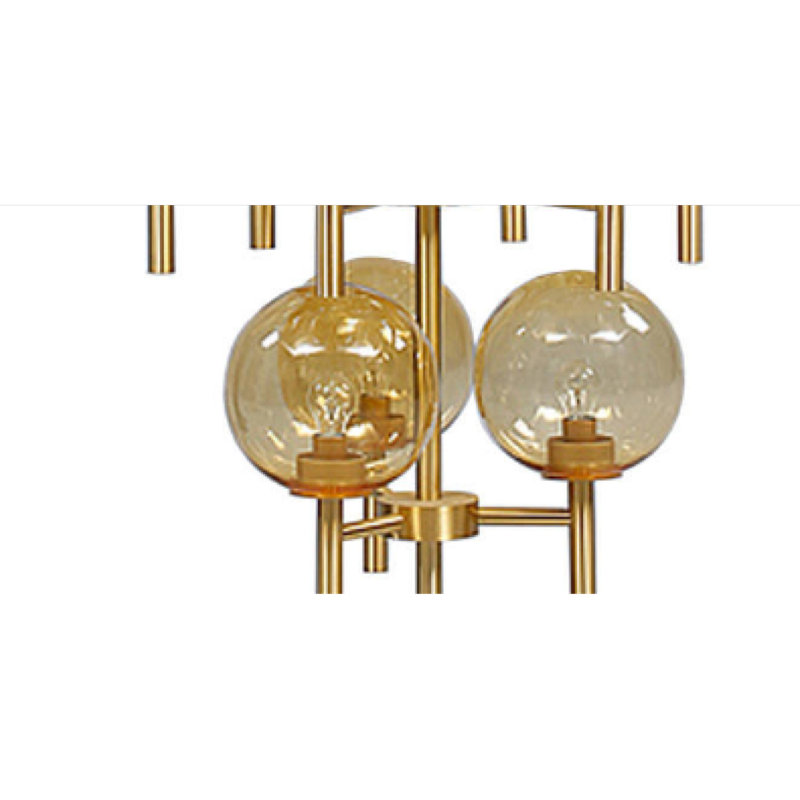 Lustre suspendu en laiton clair Elliya Kristiansson, Bronze brillant, Transparent, 46 po de largeur x 80 po de hauteur