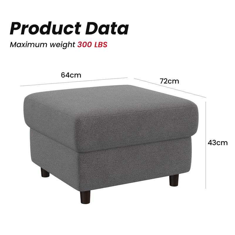 Ottoman, Grey Teddy