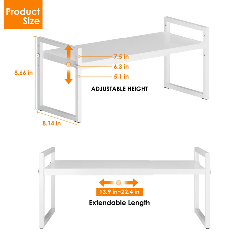 Organisateur de comptoir de cuisine extensible et empilable à 3 tablettes, rangement pour garde-épices peu encombrant, 1 paquet