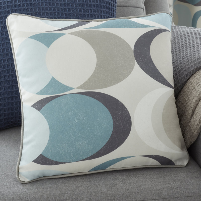 Sander Geometric Square Throw Cushion Cover, Blue/Grey