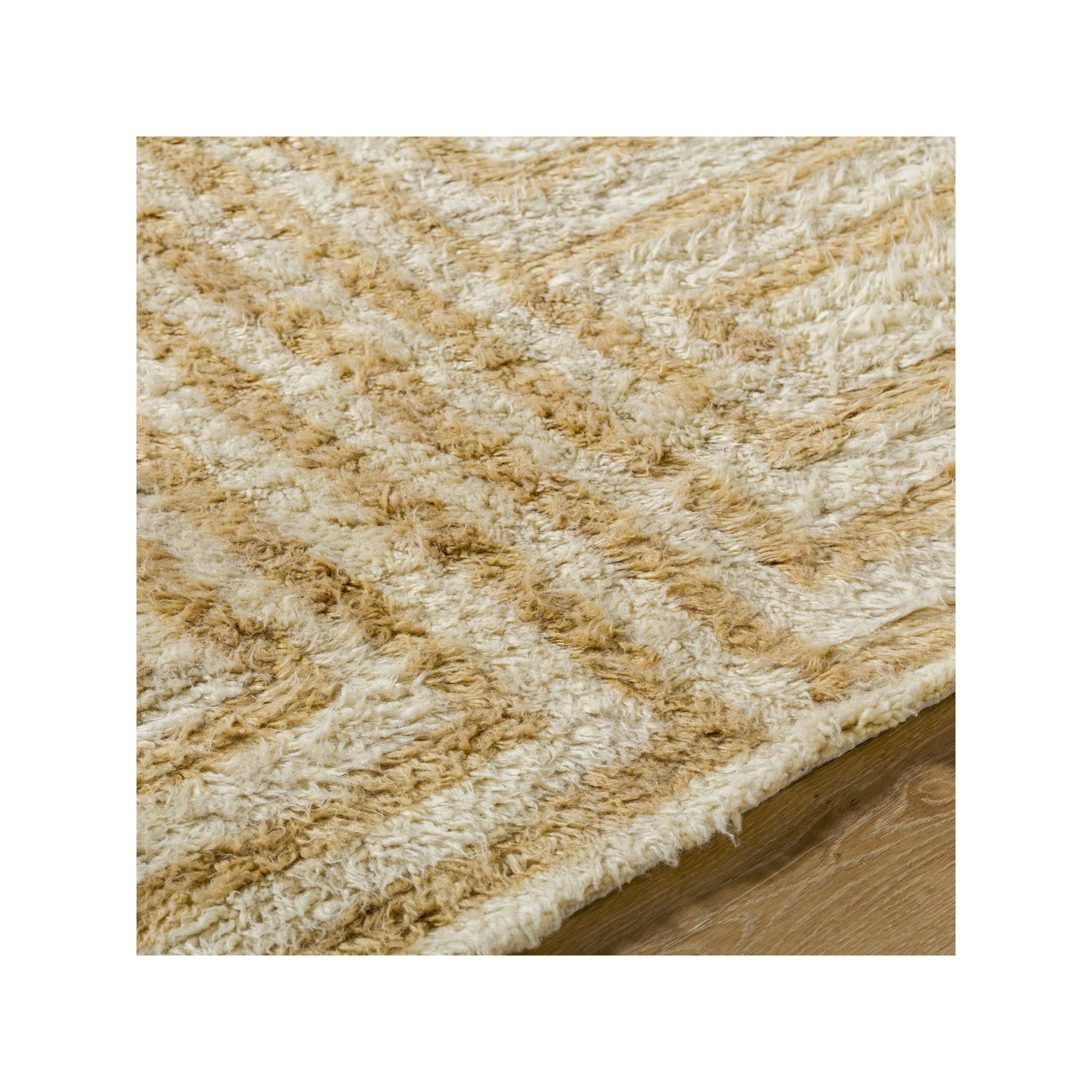 Anemone Hand Tufted Wool Tan Rug, Rectangle 5' x 7'6"