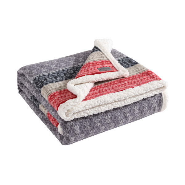 Bare Home Faux Fur Blanket - 60 x 80 - Ultra Soft Fleece - Oversized,  Ombre Stripe