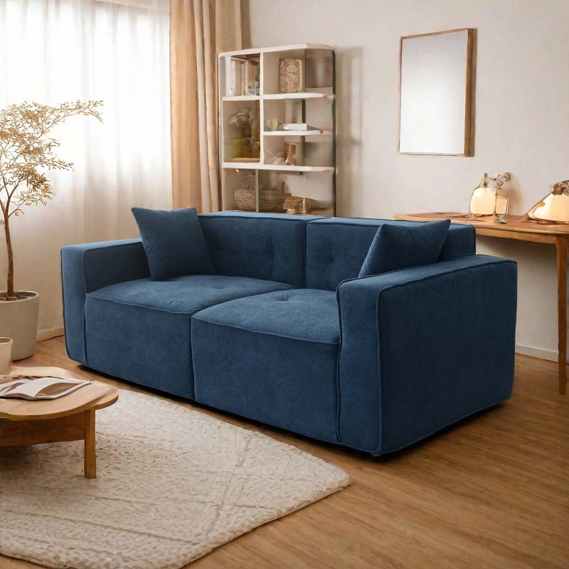 Canapé confortable à compression en velours avec coussin moelleux pour la détente