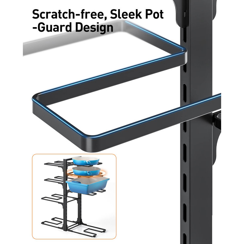 Metal Rectangle Free Standing Pot Rack, 21.06" H x 18.9" W x 8.07" D