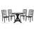 4 - Person Solid Wood Top Double Pedestal Dining Set-2032340927