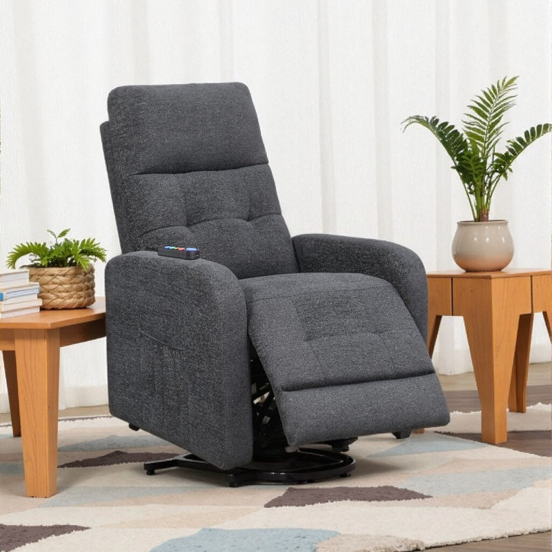 Fauteuil inclinable Premium Power Lift - Fonctions avancées de massage et de chaleur avec chargement USB, Gris