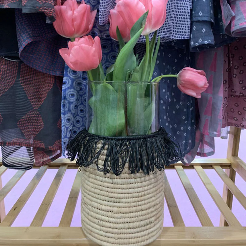 Vase de table en verre fait à la main