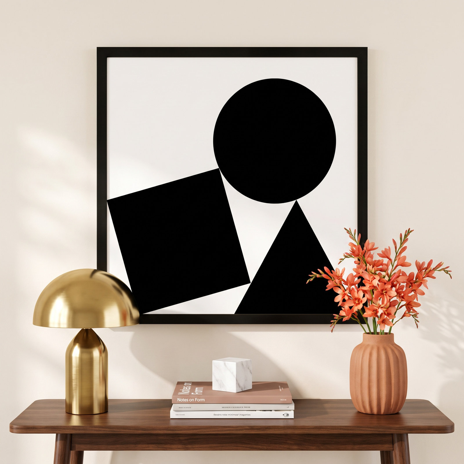 Shapes by AM Framed Wall Art, 16" H x 16" W, Black Framed