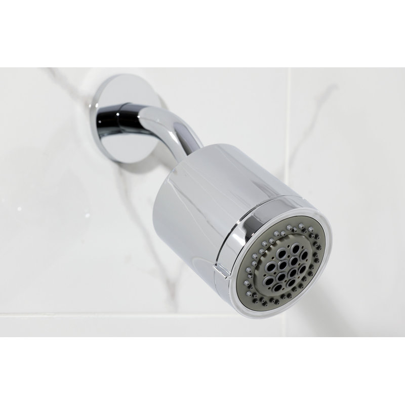 Robinet de baignoire et douche à deux poignées synchrones en laiton Kingston, Chrome poli