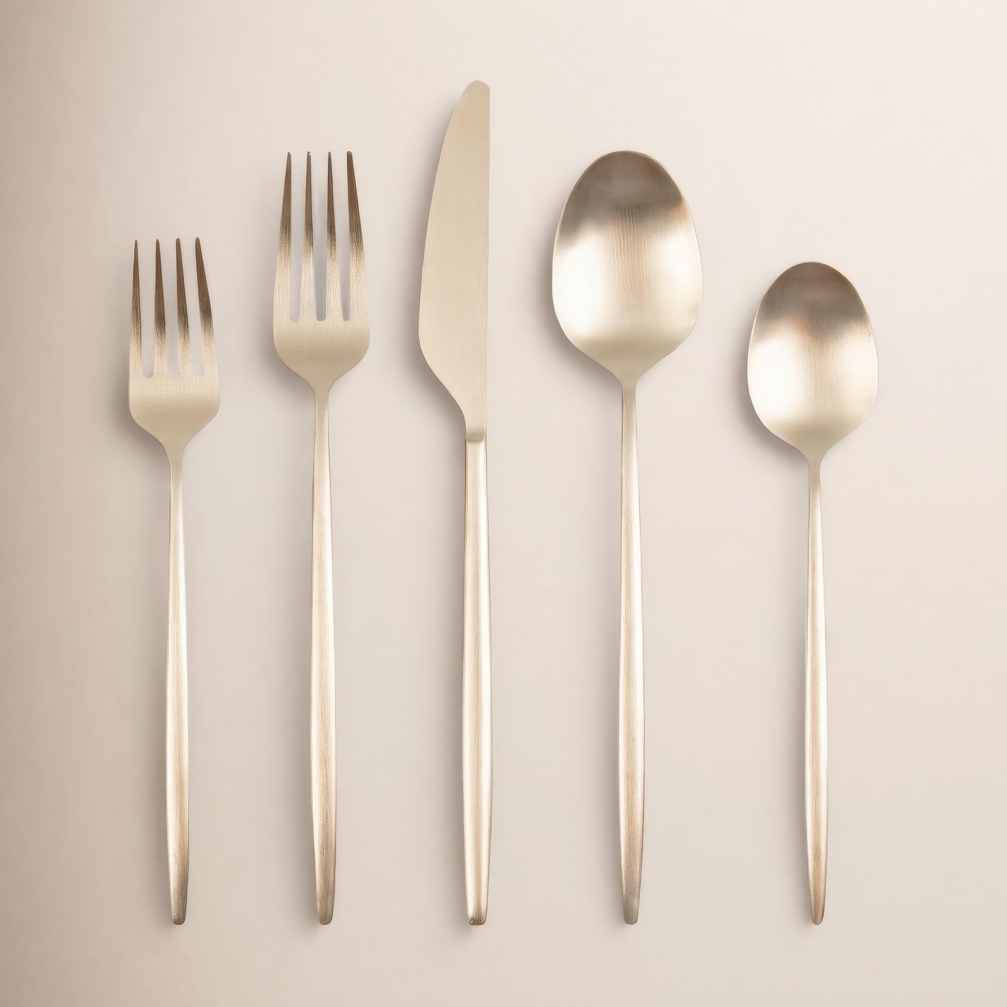 Barrona Stainless Steel Flatware, Champagne