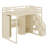 Loft Bed  With Storage Staircase, Dressing Table, Wardrobe, USB Charging Ports-10576810
