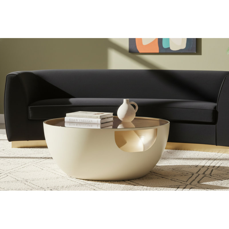 Table basse Clary Drum 1, Crème