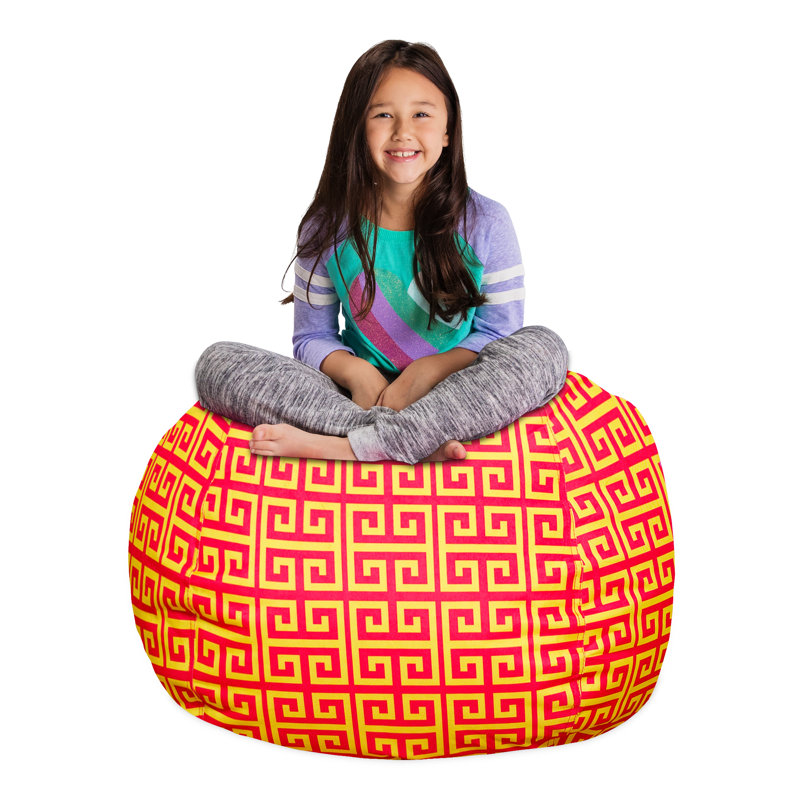 Housse pour fauteuil à billes Kids, Grand - 38 po, Motif de volutes rouge et jaune