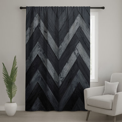 Rideaux à chevrons à texture de bois, voilages et voilages à chevrons - 1 panneau
