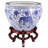 Blue And White Porcelain Fishbowl With Elephant Design-1127372359