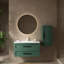 Meuble-lavabo 36 po avec lavabo, meuble-lavabo mural moderne flottant avec 2 tiroirs (sans armoire latérale), lavabo en céramique blanc sans robinet, vert