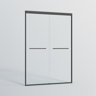 44-48 In. W X 72 In. H Double Sliding Shower Door, Semi-Frameless Bypass Bathroom Sliding Door With 1/4" (6Mm) Tempered Glass For Walk-In Shower
