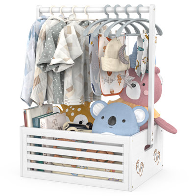 Anie Baby Shower Crate Closet With Storage Crate & Adjustable Hanging Rod