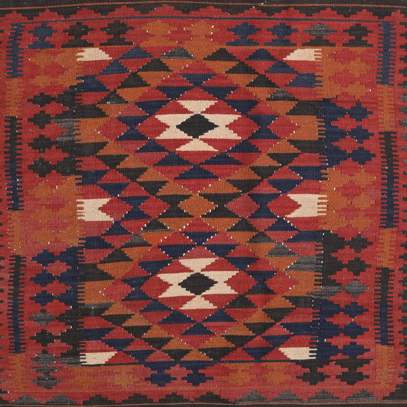 Tapis orange / noir Letcher, Carré 6 pi