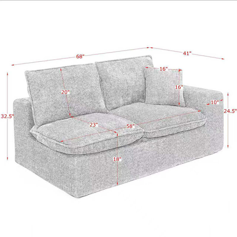 Canapé modulaire moderne 107 po avec méridienne réversible de 107 po Boucle, Vert