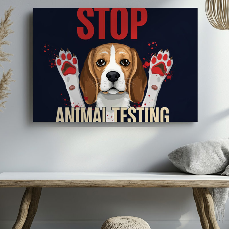 Toile, une illustration stylisée présente un art mural Beagle brun et blanc avec de grands yeux expressifs qui brillent