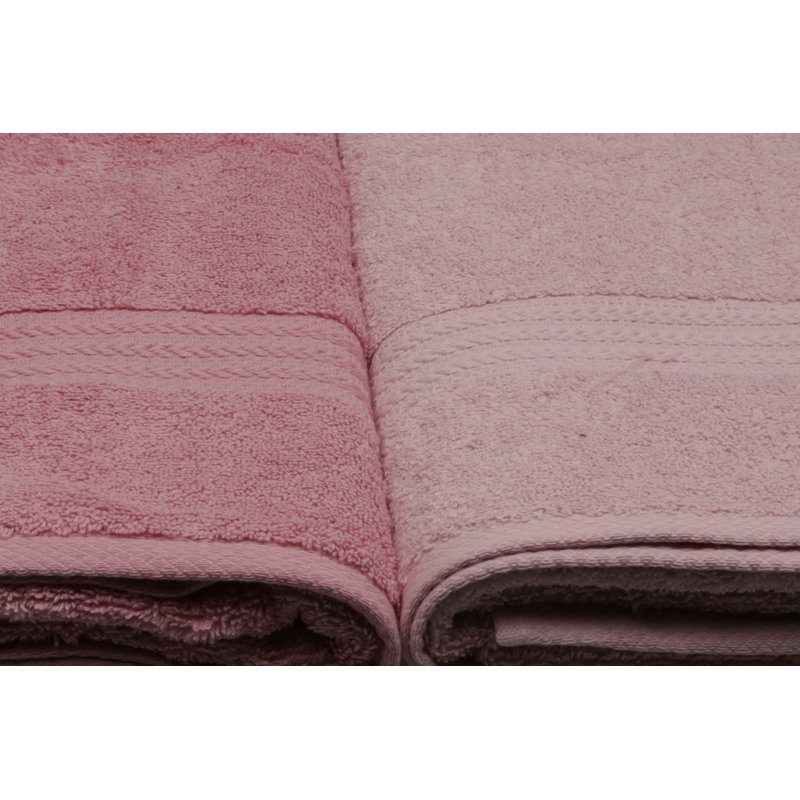 Mayur 4 Pieces Bath Towel Same-Size Bale, Powder/Pink/Dusty Rose