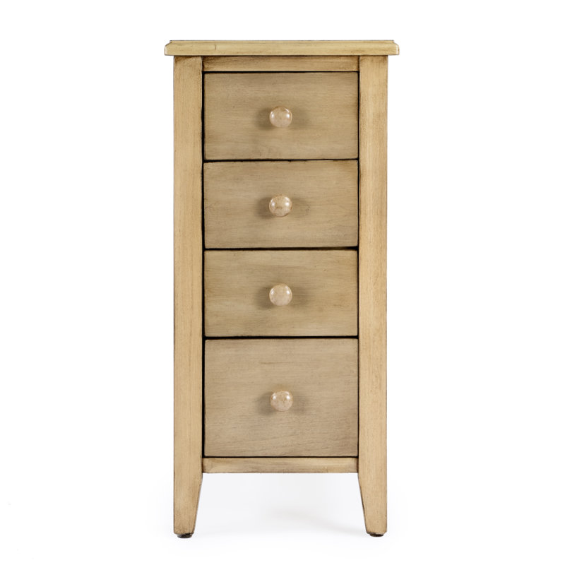 Kelton 4 Drawer Side Table, Antique Beige