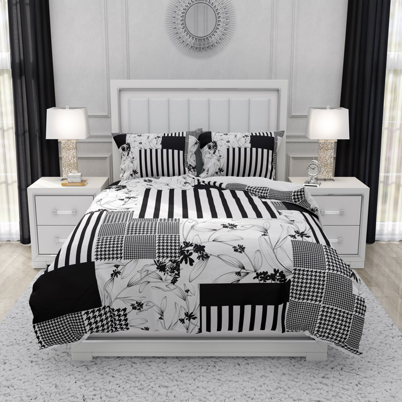 Floral Duvet Cover, King Duvet Cover + 2 King Shams