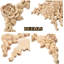 Appliques en bois sculptées, décalcomanies en coin rose 8 pièces, découpes de rosettes en bois non peintes