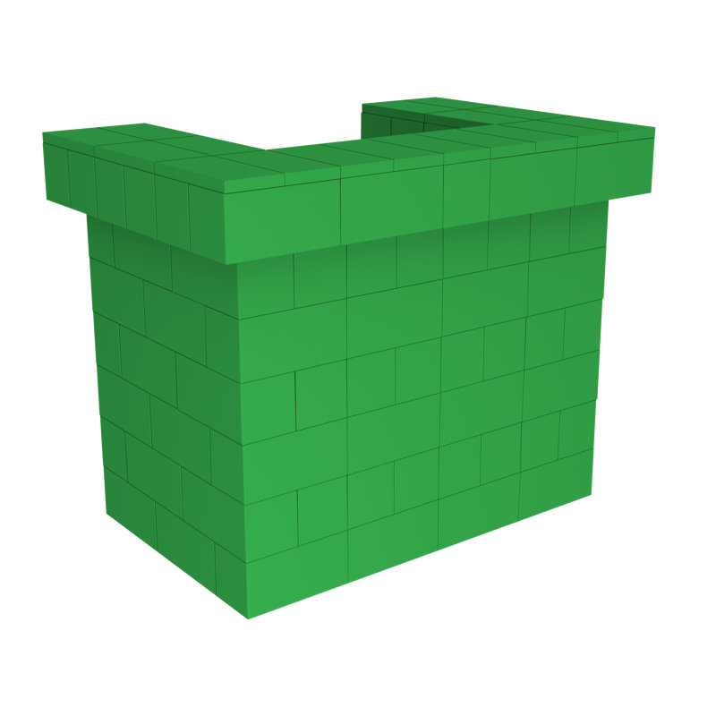 Ensemble de bar et de comptoir en porte-à-faux EverBlock, Vert, H 43 po x l 48 po x P 36 po