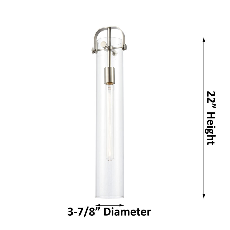 Pilaster 1 Light 4" Stem Hung Pendant, Clear