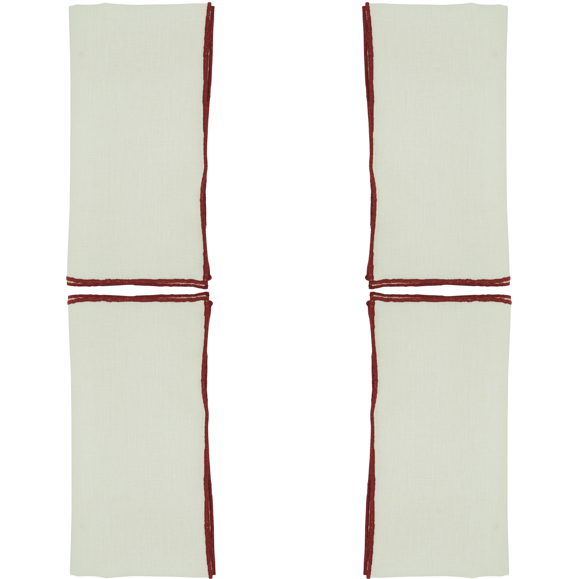 Set of 4 Dartmouth Linen No Pattern Square Napkins, Red