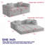Canapé-lit convertible 4 places, canapé en chenille, équipé de poches de rangement latérales, canapé-lit pliant, convient aux salons, aux chambres à coucher et aux bureaux.-842665306
