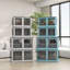 Organisateurs de rangement empilables avec couvercles pliables sur roulettes