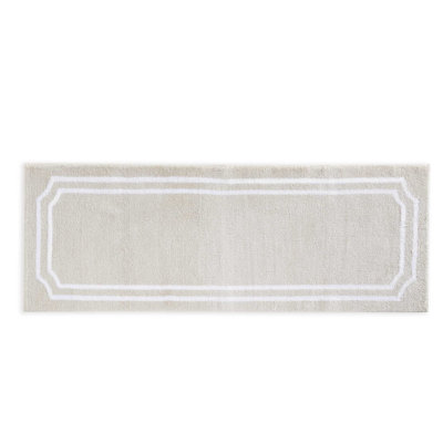 Martha Stewart Skylands Border Beige Bath Rug Runner