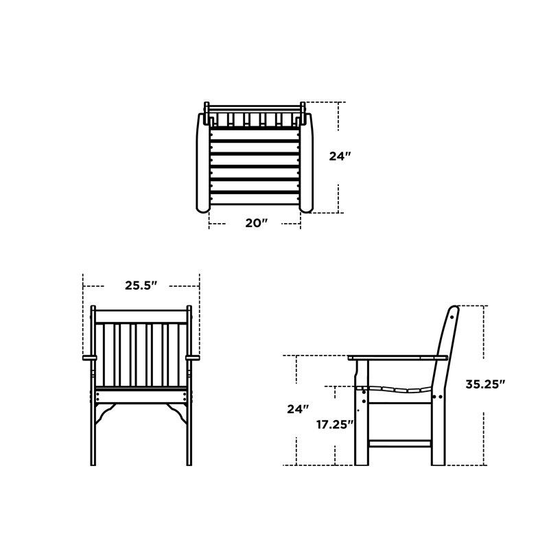 POLYWOOD Vineyard 3 Piece Seating Group, Sand