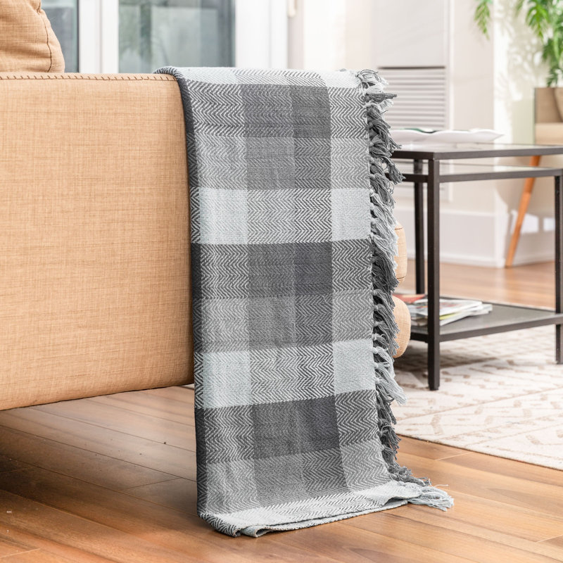 Jeté 100% coton Martine, Gris, l 60 po x P 50 po
