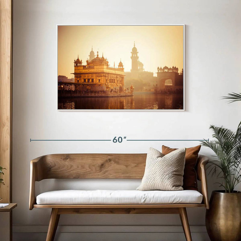 Temple Harmandir, Cadre flottant blanc, 43 po x 29 po