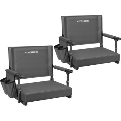 2-pack Portable Stadium Seats With Back Support And Cushion by Arlmont & Co.